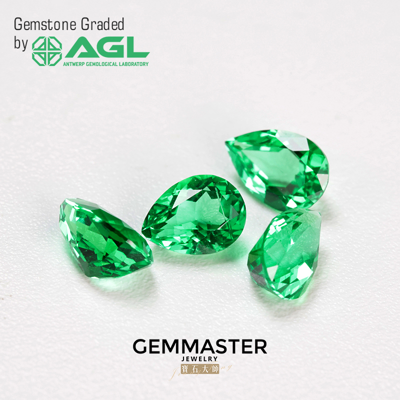 Pear Lab Grown Emerald Vivid Green With AGL certificate VVS VS Emerald Stone Hydrothermal Lab Emerald Colombia Color Green Stone