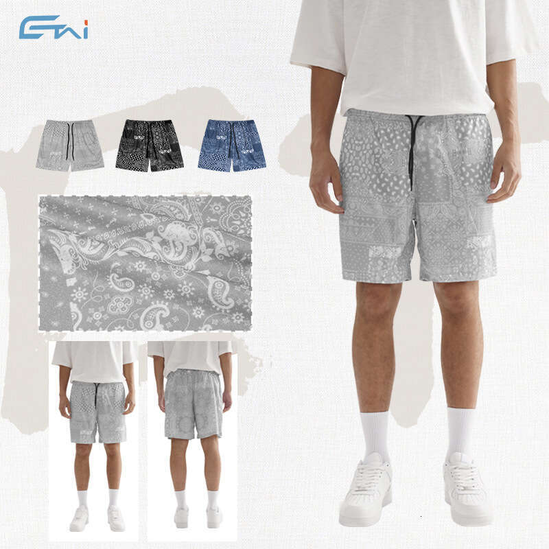 Fashion New Product Cashew Wer European And American Street Printed Summer Casual Drawstring Men's Shorts B4