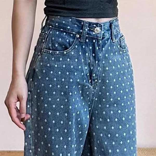 Women's Jeans Mia Muse Autumn Womens Denim Jeans Straight Legs High Waist Full Length Loose Fashionable Matching Pants H241130