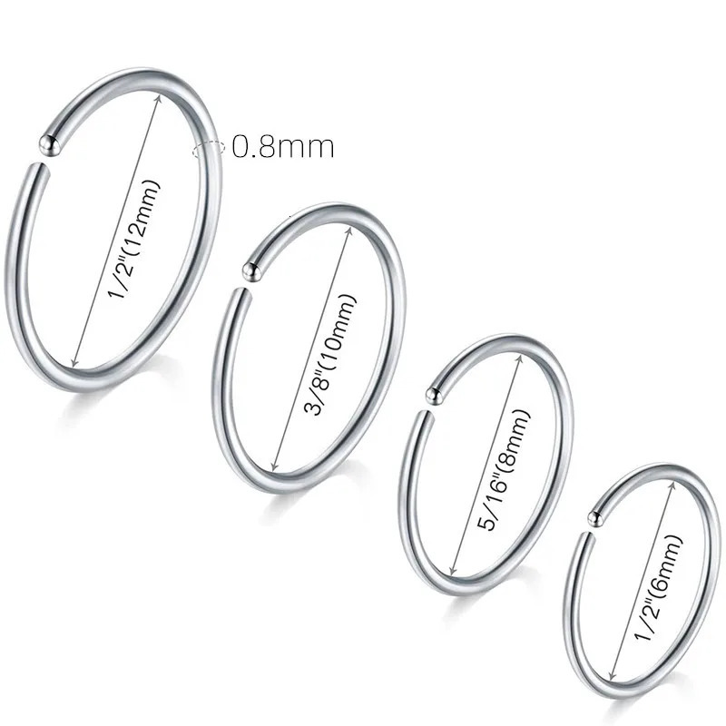 Stainless steel 28PCS nose ring nail piercing kit hypoallergenic jewelry 20gauge 241125