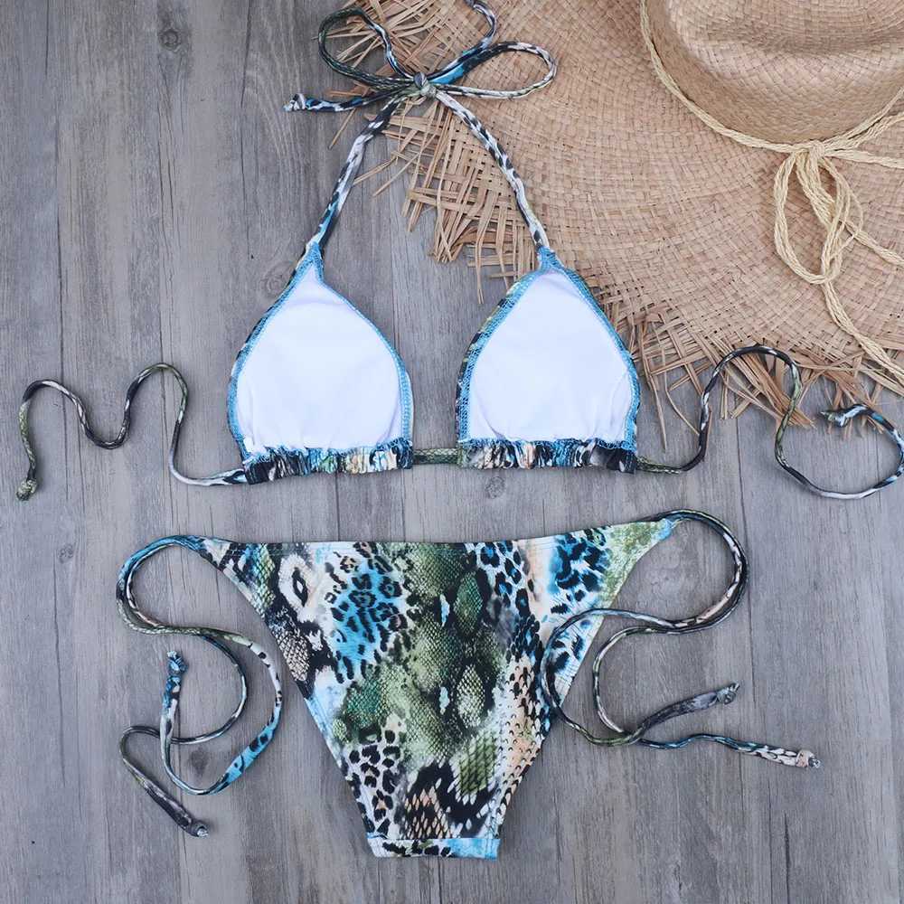 Women's Swimwear Melphir two-piece Brazilian womens bikini set snake summer push up swimsuit pendant swimsuit XL XXL H241130