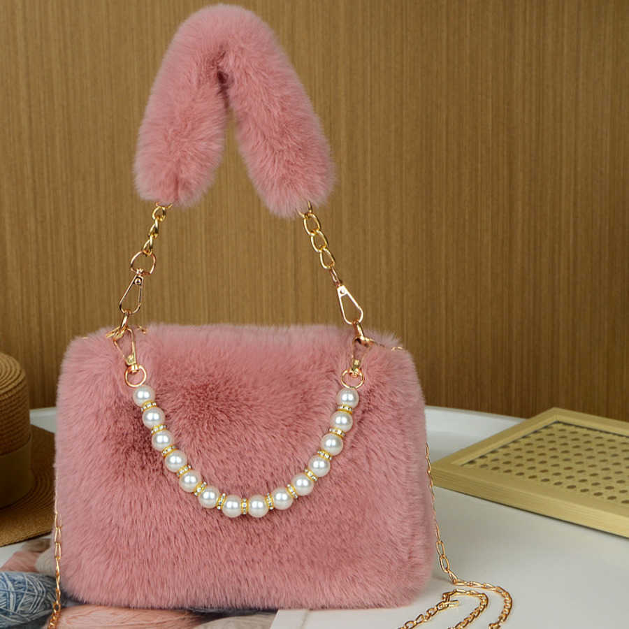 Autumn Winter Plush Designer Bag New Styles For WoMens Tote Bag Niche Chain Crossbody Bags Fashionable Small Square Bags Plush Bags 241104