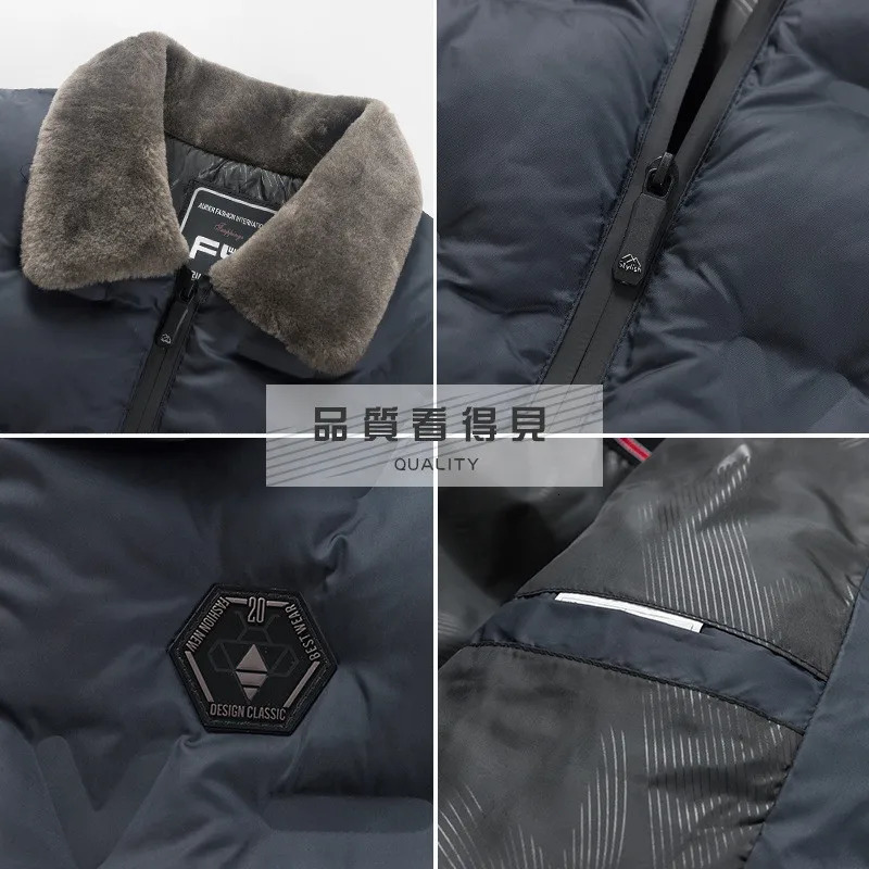 Men Autumn Winter Cotton Jacket Fur Collar Warm Comfortable Padded Thickened Down 2024 Solid Clothes L5XL Coat 241120