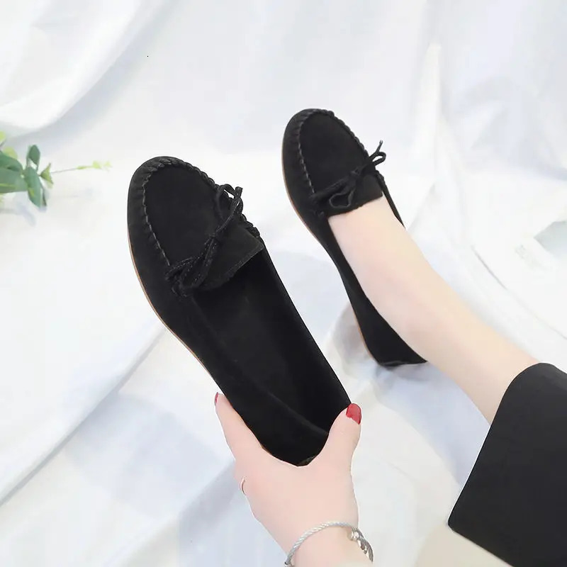 Fashion Women Shoes Slip on Loafers for Ballet Flat Suede Casual Sneakers Zapatos Mujer Mom autumn 241126