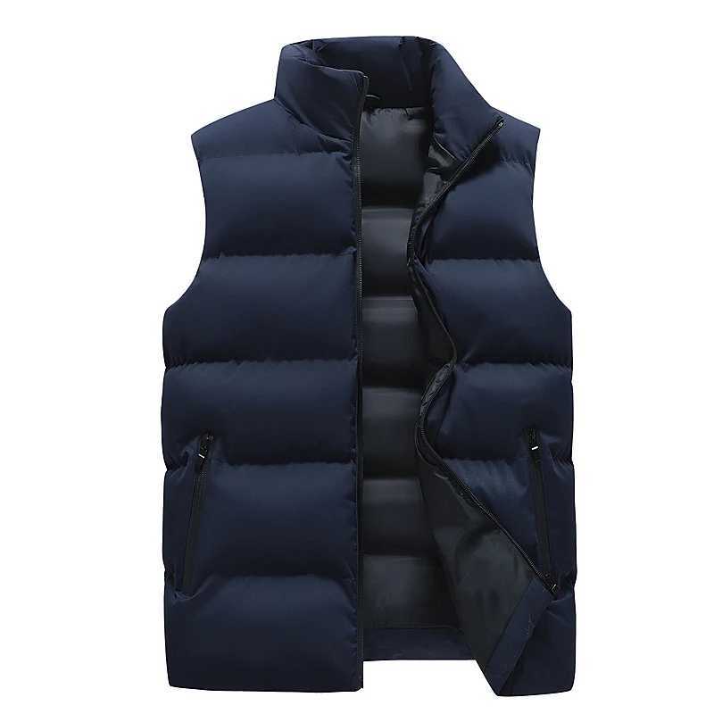 Men's Jackets Mens Vest Jacket Warm Sleeveless Jackets Winter Waterproof Zipper Coat Autumn Stand-up Collar Casual Waistcoat Brand Clothing z2411