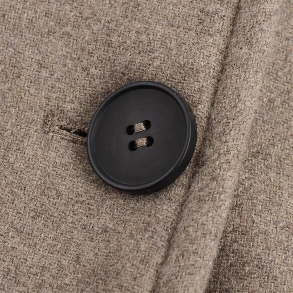 2024 autumn and winter style highend temperament wool loose long sleeved lapel windbreaker coat womens 241129