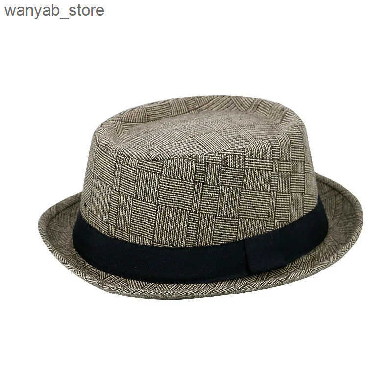 Wide Brim Hats Bucket Hats Cotton Sun Protection Top Hat for Men Simple and Retro Jazz Hat Outdoor Hip-hop Street Dance Hat L240910