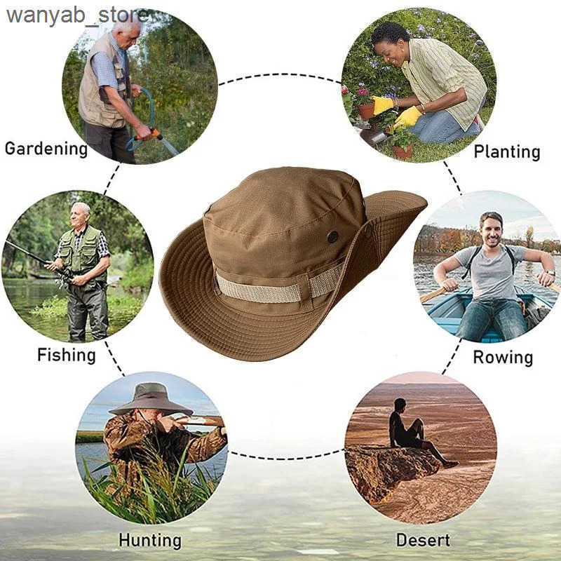 Wide Brim Hats Bucket Hats Sun Hats for Men Outdoor Fishing Cap Wide Brim Anti-UV Protection Women Bucket Hat Summer Hiking Fisherman Caps L240910