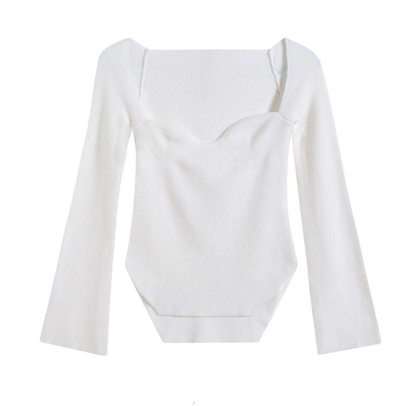 African Autumn Winter European And American Foreign Trade Elastic Off Shoulder Base Knitted Sweater Women's Top