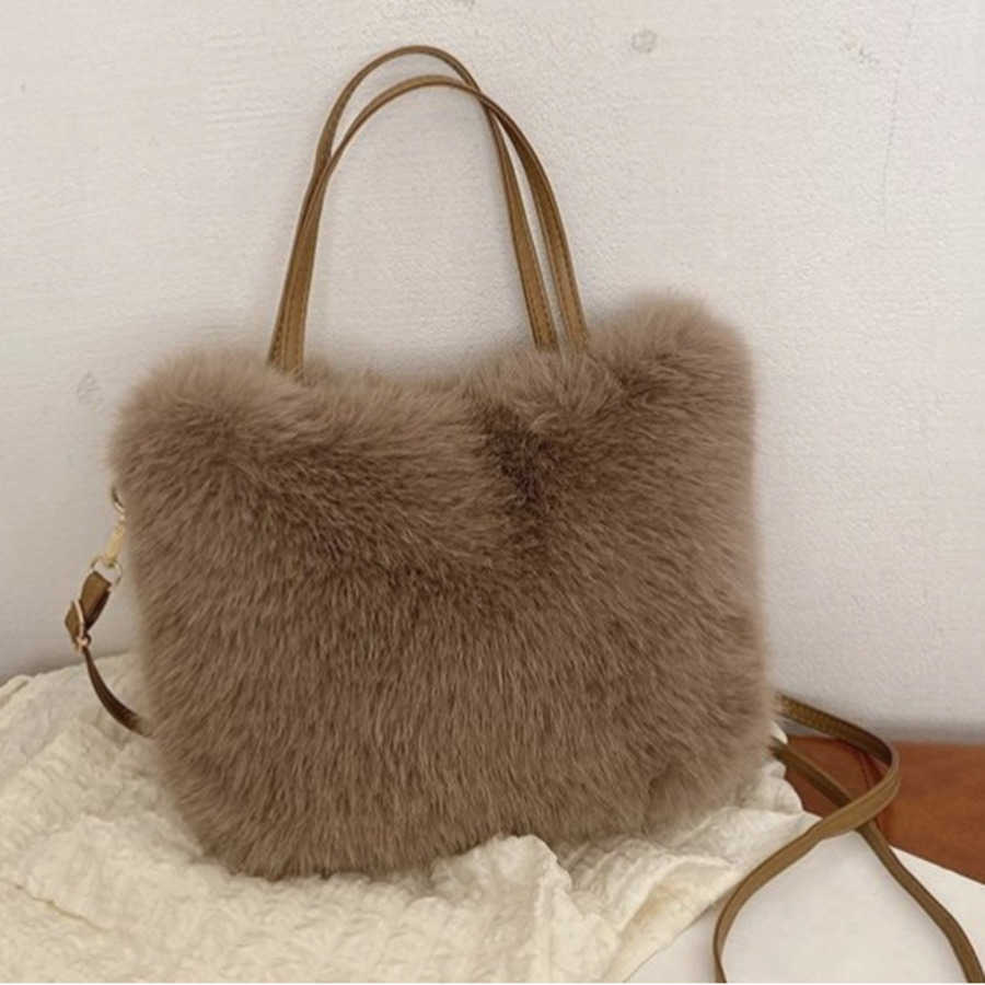 This Years Popular Tote Bag Plush Handbag Winter Versatile Korean Version Single Shoulder Crossbody Bag Tote Bag Totes Handbags 241104