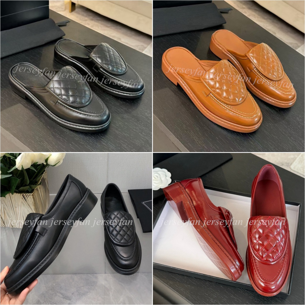 Top Quality Women Loafers and Mules Size EU 35-42 Genuine Leather/Fabric Style Casual Shoes 28727 29905