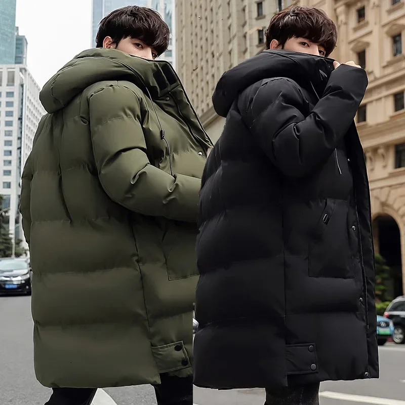 Cottonpadded Mens Medium Long Autumn and Winter Plus Fat Size Down Padded Jacket with Thick Warm 241129