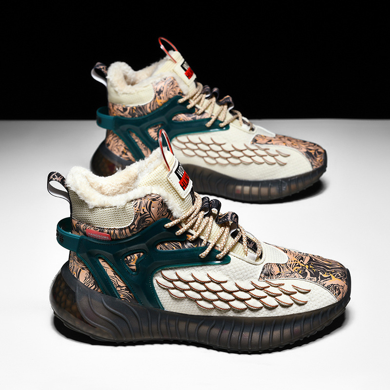 New men's winter 2025 old hot national tide popcorn and veet daddy running outdoor sports shoes