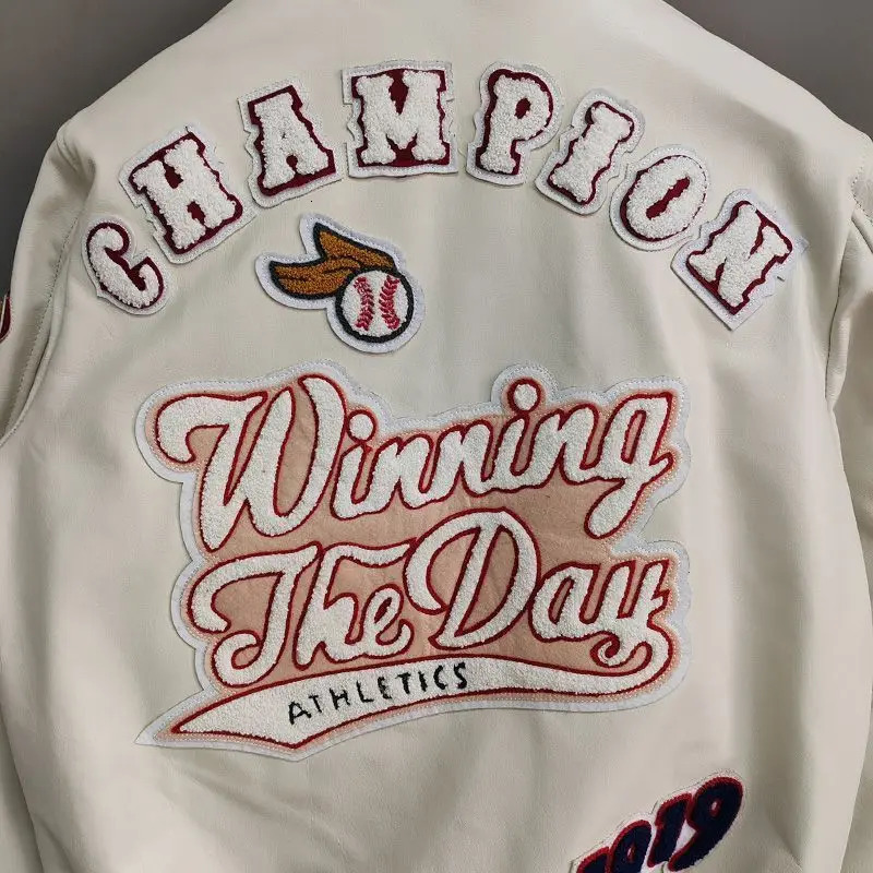 Street Letter Flocking Embroidered Jacket And Coat Men Y2K Harajuku Hip Hop Spliced Motorcycle Baseball Uniform 240415
