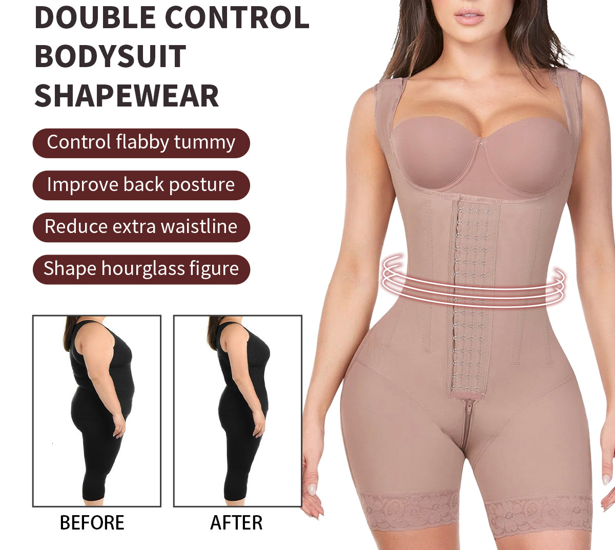 Fas Colombiana Girdles Shapers Postpartum BBL Shapewear Thigh Slimmer Body Sculpting Hourglass Concealor Flat Belly Corset