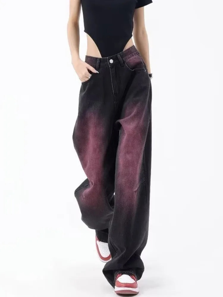 Autumn Jeans Fashion Literary Trend Loose Washed Youth High Street Harajuku Womens 241121