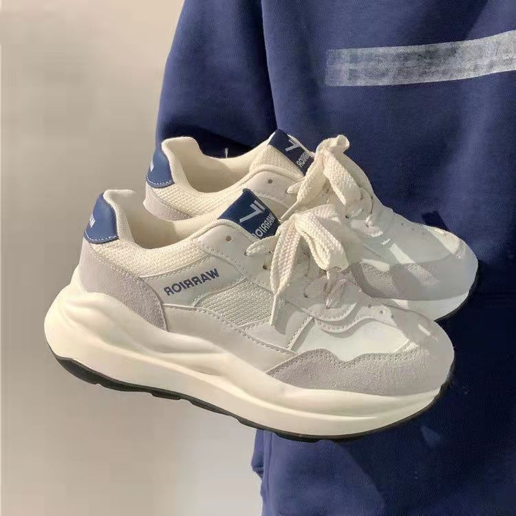 Round Head Deep Mouth Sneakers Light Versatile Breathable Cross Lace Casual Sports White Shoes Forrest Gump Shoe Tennis Sneakers