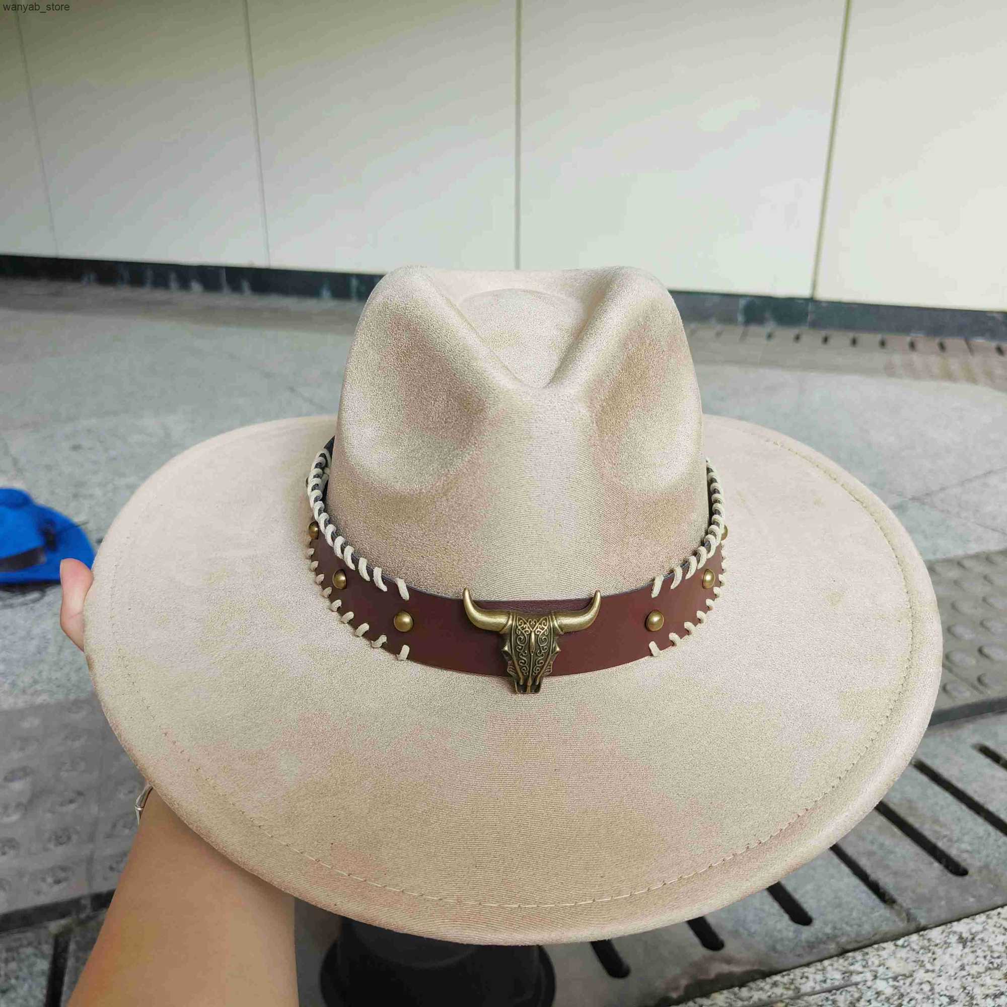 Wide Brim Hats Bucket Hats Ethnic style suede fedora hat retro fashion large brim hat men women hat top hat flat soft hat wholesale sombrero hombre L2