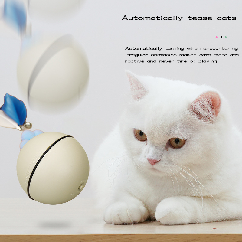 Self-Pleasure Rechargeable Electric Cat Ball - Funny Gravity Roller Toy for Indoor Playtime
