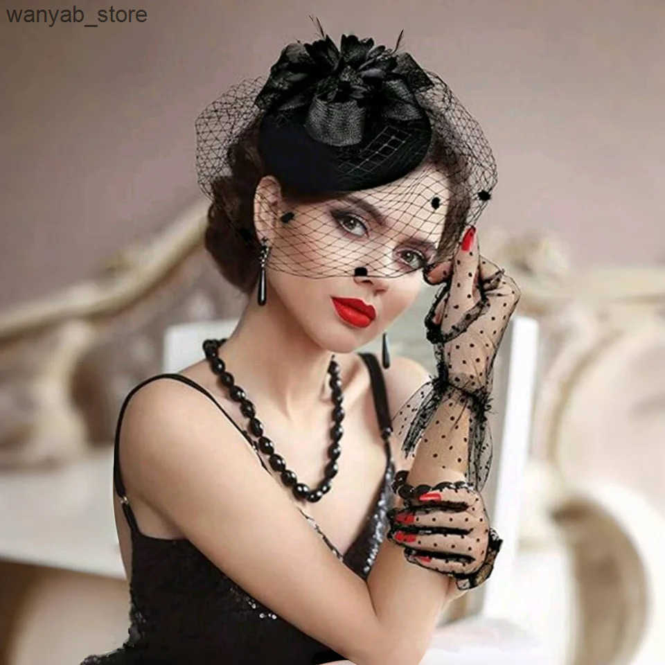 Wide Brim Hats Bucket Hats Bride Headband Perfect Gauze Felt Fabric Wedding Hat With Veil and Clip Unique Party Hat Fashion Church Hat Fascinator Fema