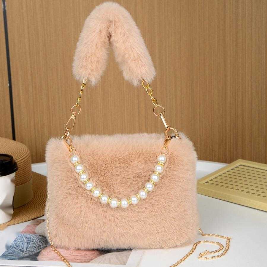 Autumn Winter Plush Designer Bag New Styles For WoMens Tote Bag Niche Chain Crossbody Bags Fashionable Small Square Bags Plush Bags 241104