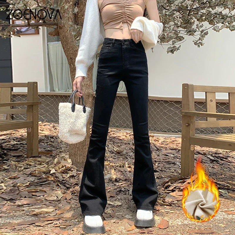 ZOENOVA wool flash pants Y2K womens winter warm and fashionable high waist elastic leg Hick velvet womens denim shorts 241122