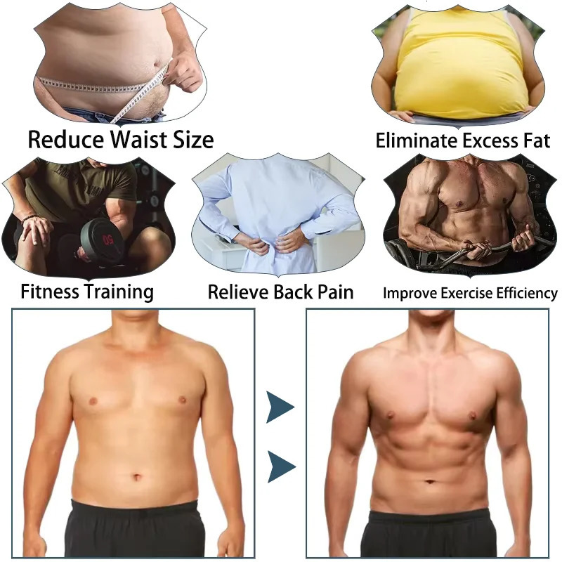 Mens Body Shaper Sauna Vest Double Belt Sweat Shirt Waist Trainer Corset Top Abdomen Slimming Shapewear Fat Burn Fitness Suits 241121