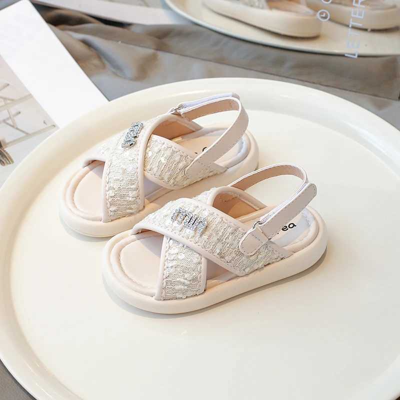 Sandals Children Fashion Casual Summer Soft-soled Non-slip Sequin Beach Sandals Girls Roman Kid Sandles Breathable Slippers for Girls Y241129QZ85 z250