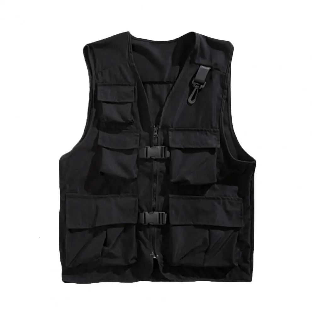 Summer Men Vest Coat Casual Pographer Waistcoat Mesh Work Sleeveless Multi Pockets Jacket Tools Pocket Cargo 241129