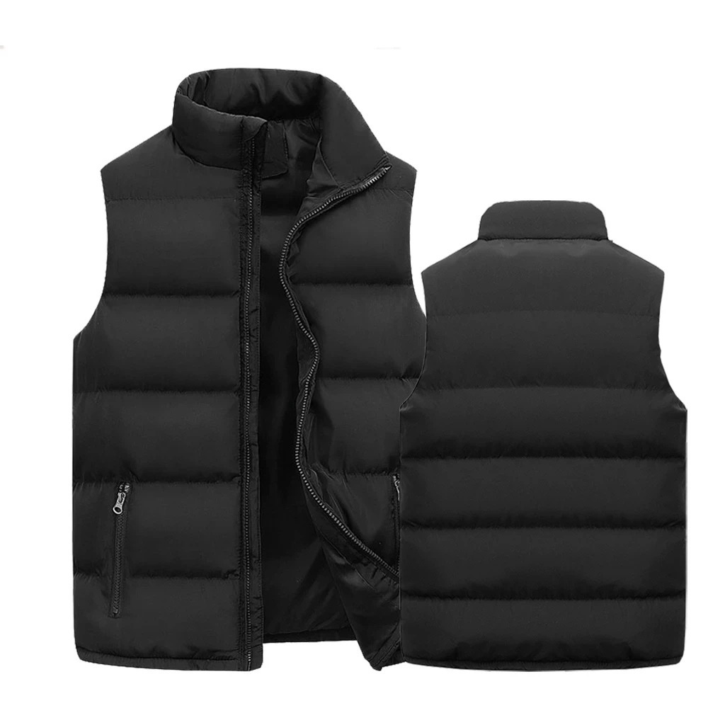 Mens Vest Jacket Warm Sleeveless Jackets Winter Waterproof Zipper Coat Autumn Standup Collar Casual Waistcoat Clothing 241129