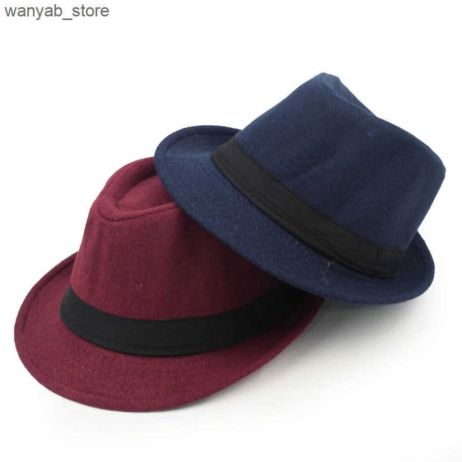 Wide Brim Hats Bucket Hats Unisex British Felt Jazz Hats For Middle Aged Men Bucket Hat Wool Fedoras Hat Autumn Winter Gentlemen Wedding Party Magic C