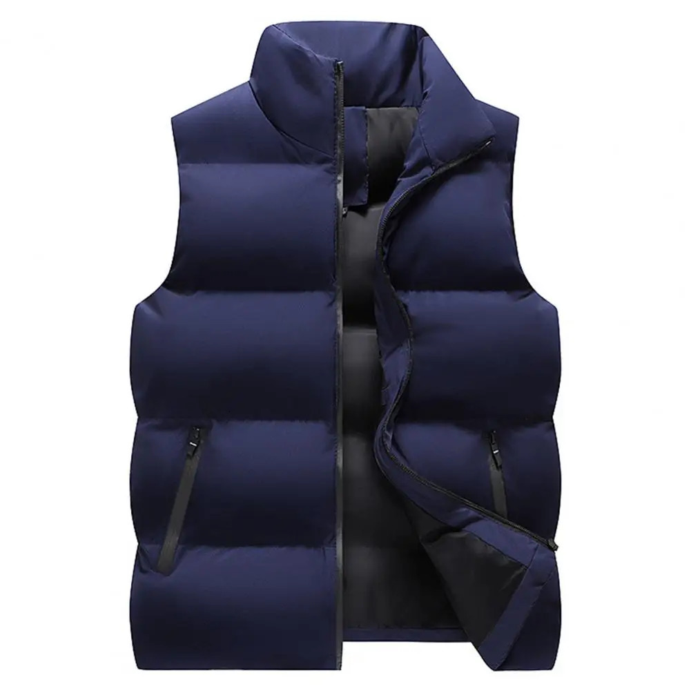 Soft Padded Waistcoat Men Lightweight Stylish Mens Winter Vest Warm Windproof Sleeveless Outerwear with for Outdoor 241129