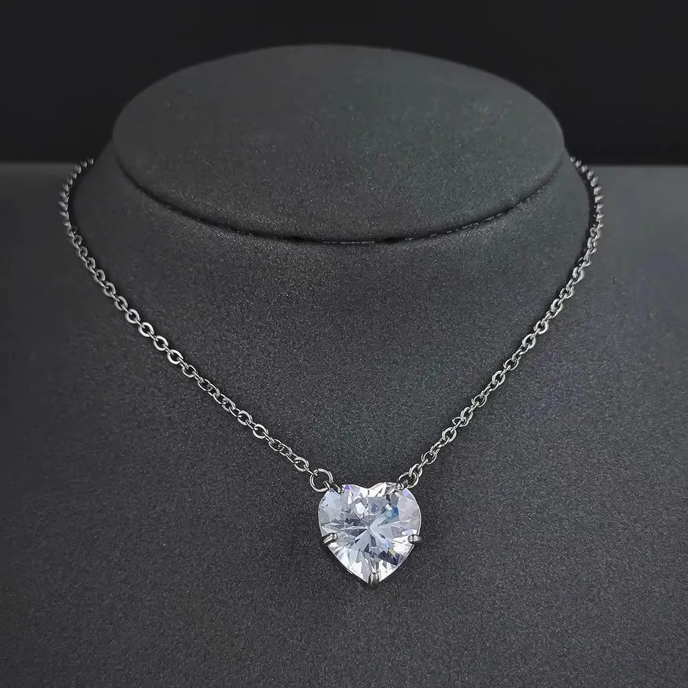 1010mm 4ct Heart Pendent Necklace for Women D Color VVS Diamond with Certificate S925 Silver Plated 18K Neck Chain 241125