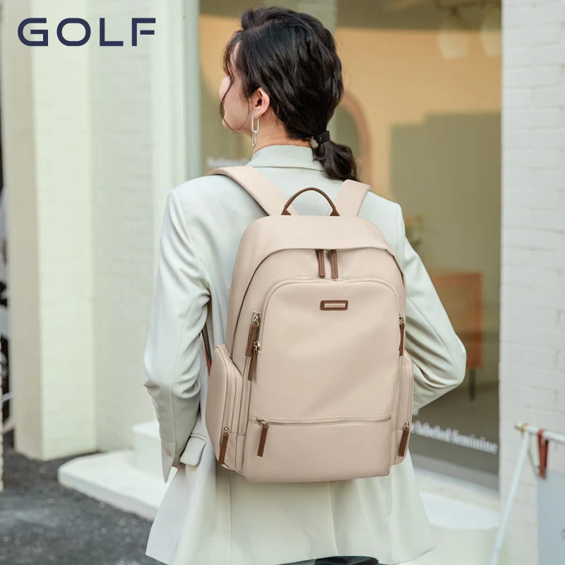GOLF Womens Backpack Fashion Solid color travel bag Commuting School Bag Female Students 156inch Computer 241126