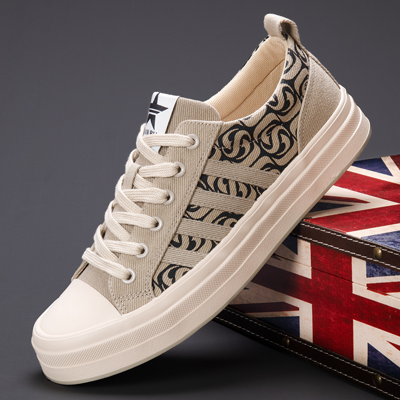 New Korean men's flat bottomed multifunctional casual, fashionable, comfortable, breathable canvas shoes, designer's trendy casual shoes