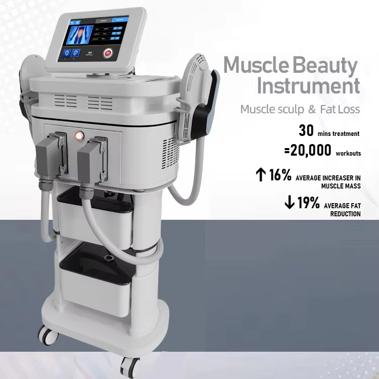 High Intensity Focused Electromagnetic HIEMT Fitness Machine for Fat Blasting and Muscle Shaping 2 Handles 13 Tesla EMS Fat Loss Body Contouring Machi