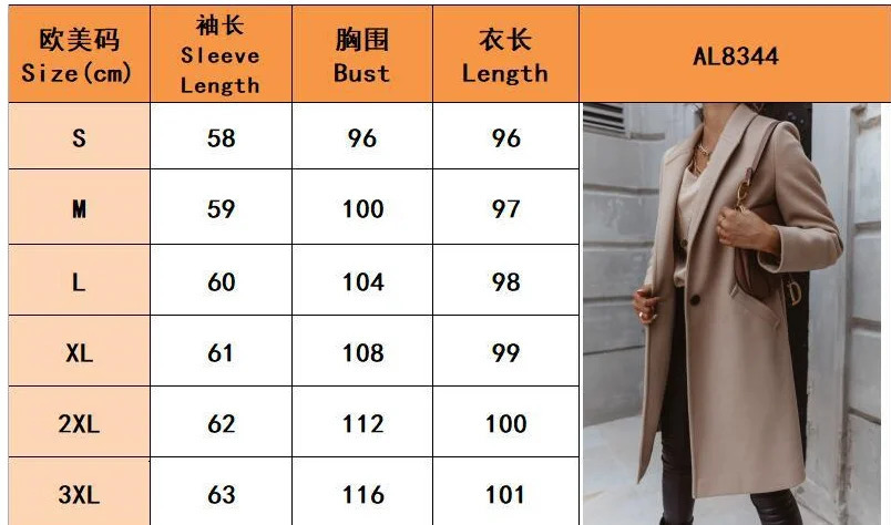 Woman Woollen Overcoat Winter Loose Long Sleeve V Neck Single Button Solid Color womans Coats Drop YPZJAL8344 241129