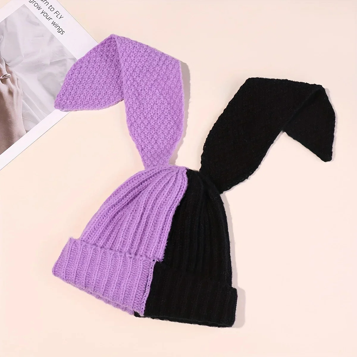 Bunny Beanie Hats For Women Cute Rabbit Winter Cap Warm Skull Outdoor Ski Slouchy Halloween Day Dead Decorations 241125