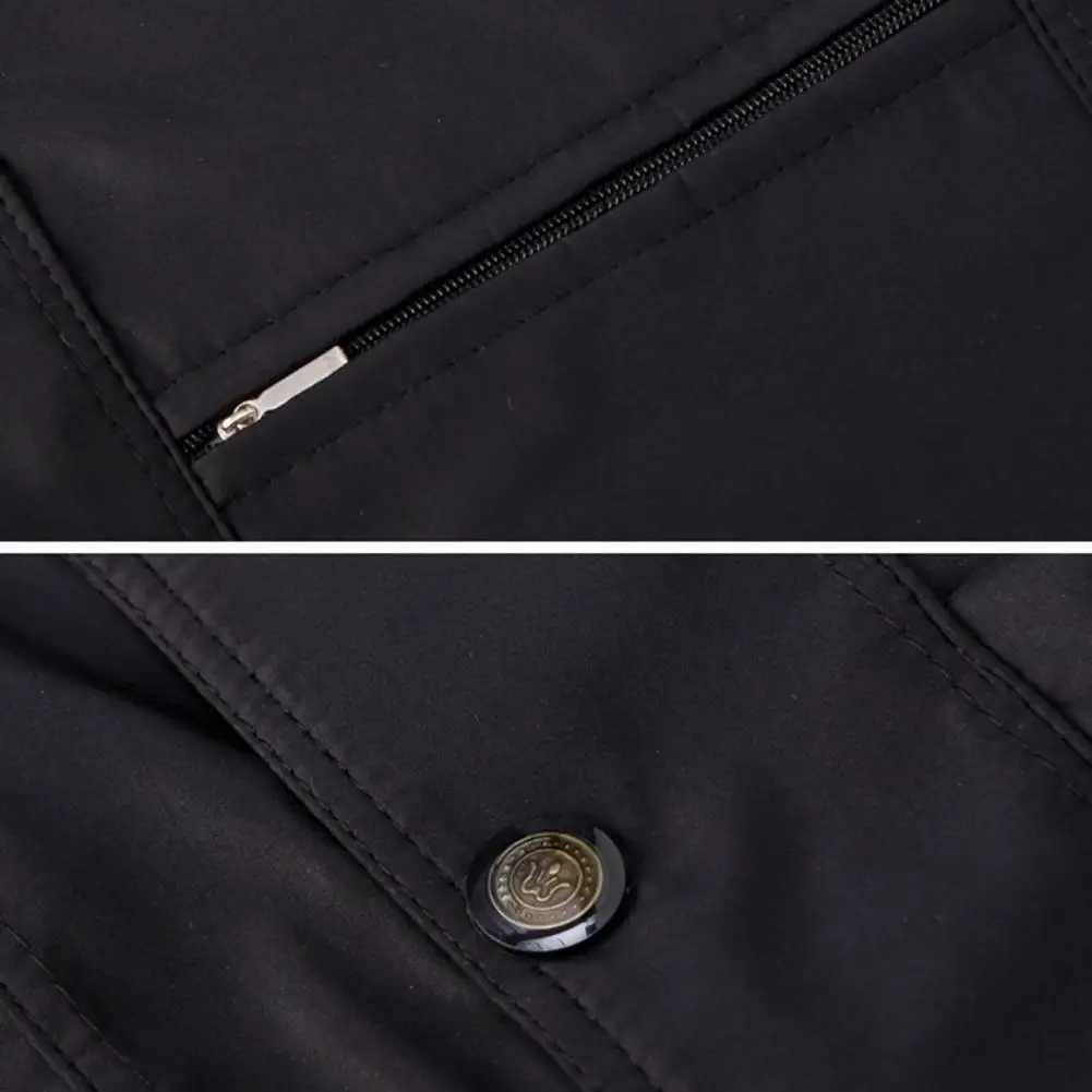 Men's Down Parkas Mens Vest Thick Cotton Cardigan Keep Warm Windproof Top Jacket Middle-aged Men Winter Plus Velvet Vest Loose Sleeveless Coat z2