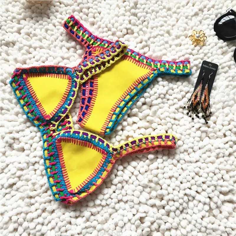 Women's Swimwear Sexy bikini womens swimsuit summer neoprene bikini beachwear surfing Biquini womens swimsuit two-piece Brazilian swimsuit H24113