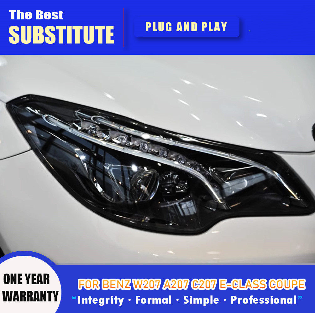 Car Styling for BENZ W207 A207 C207 E-Class Coupe LED Headlight 2009-20 17 DRL Turn Signal High Beam Angel Eye Projector Lens