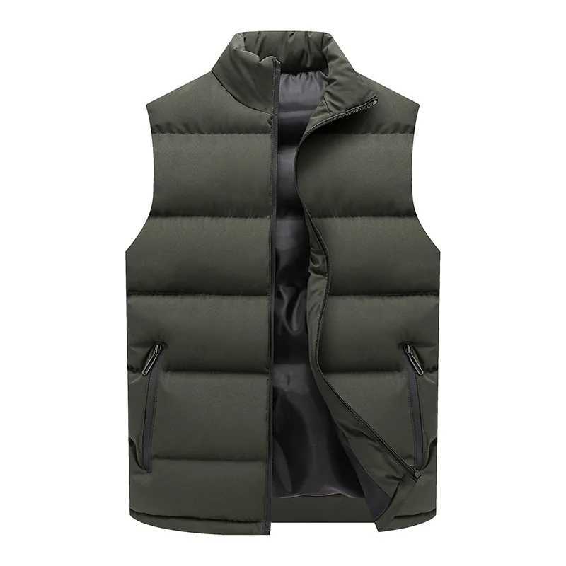 Men's Jackets Mens Vest Jacket Warm Sleeveless Jackets Winter Waterproof Zipper Coat Autumn Stand-up Collar Casual Waistcoat Brand Clothing z2411