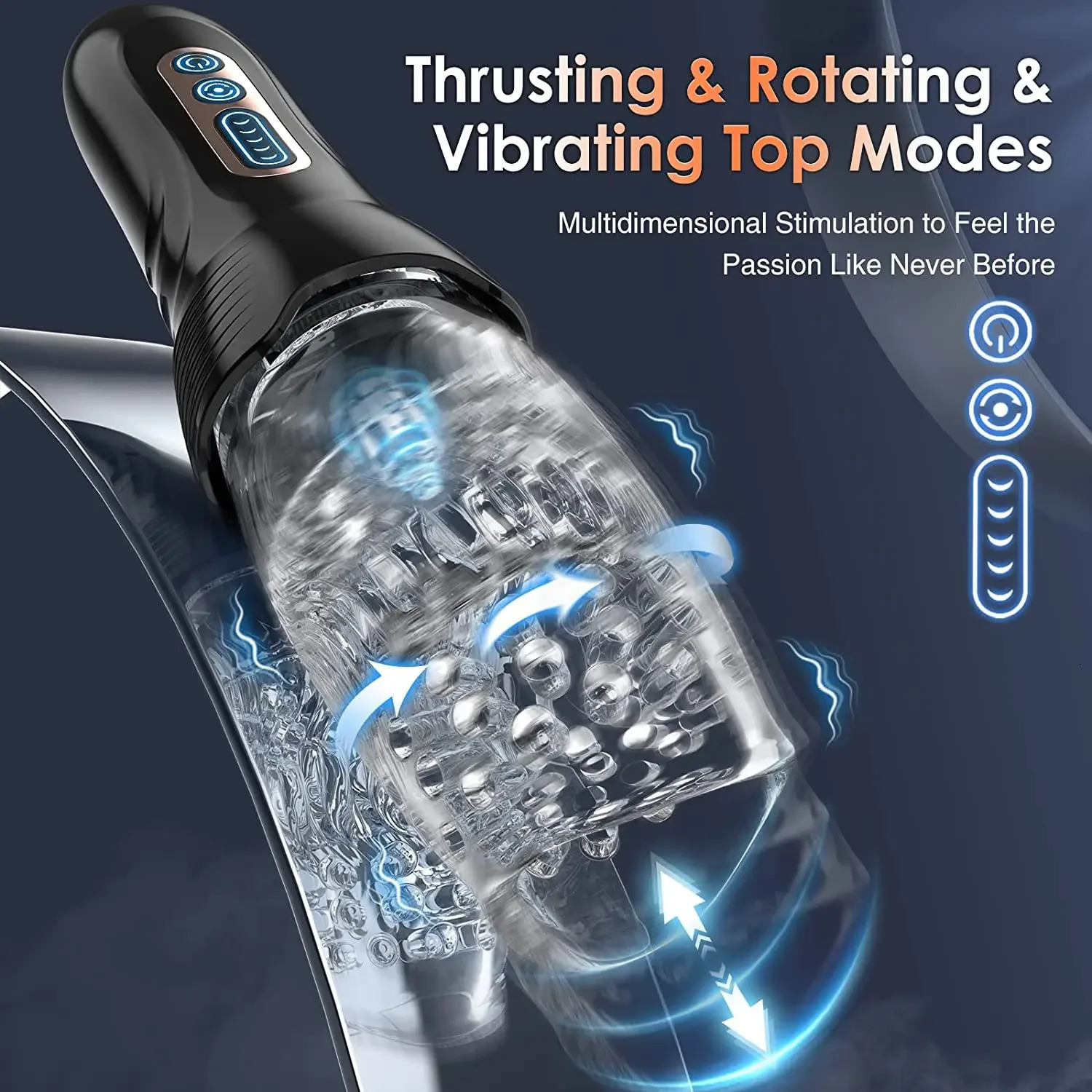 Male Masturbation Cup Telescopic Rotation Penis Stimulation Masturbator for Men Electric Vagina Blowjob Adult Sex Toy 240423