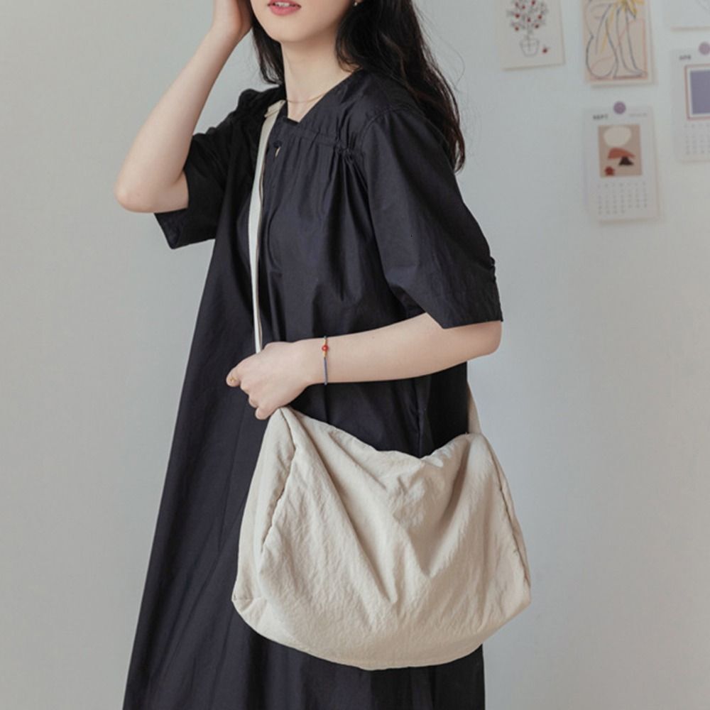 Female Multi-Purpose Messenger Student Leisure Crossbody Canvas Shoulder Soft Nylon Large Capacity Cloth Bag