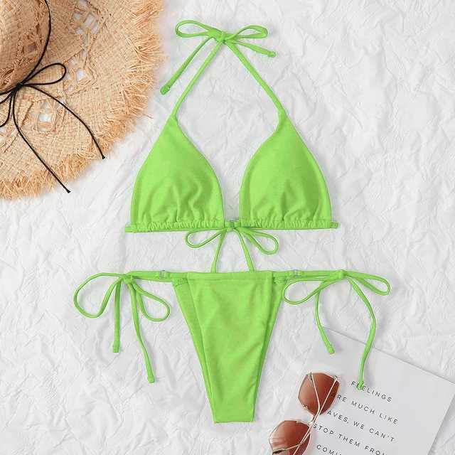 Women's Swimwear Womens sexy bandage bikini set Brazilian bandage swimsuit beach push up swimsuit lace swimsuit summer new factory dir H241130