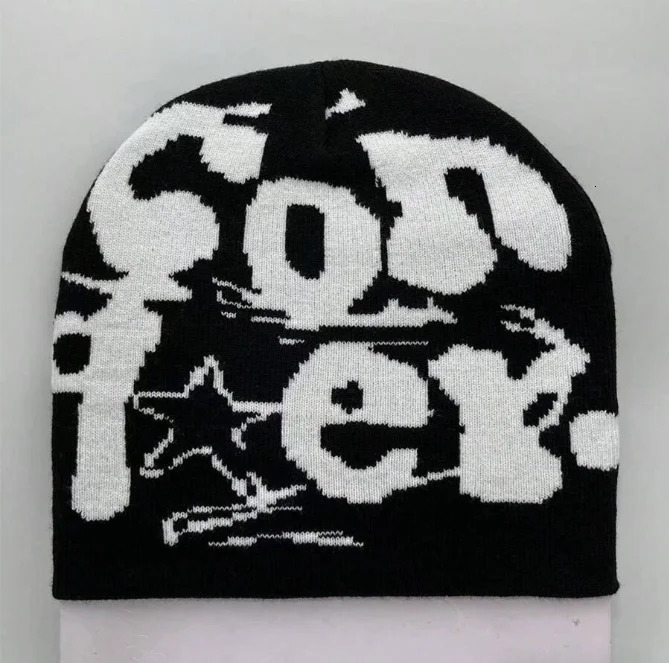 Fashion Letter Beanie Hat for Women Men Comfortable Knit PullOver Cap Girls Y2K Skull Sport Adult Headdress 241125