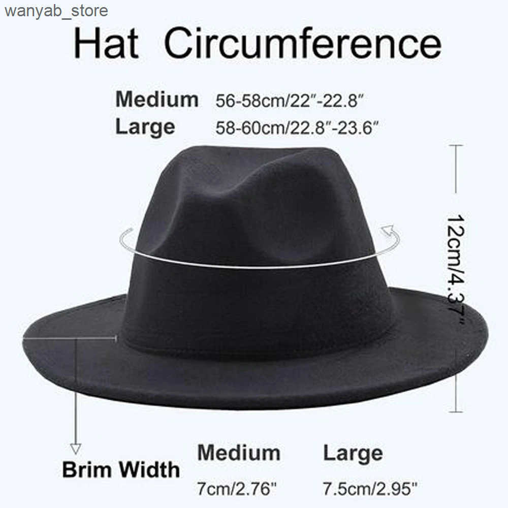 Wide Brim Hats Bucket Hats Two Colors Fedora Hats Women Wool Felt Vintage Church Ladies Hat Unisex Wide Brim Panama Party Cowboy Cap Jazz Wedding Hat 