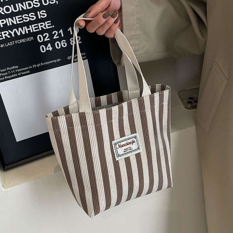 Vertical Canvas Bag, Large Capacity, Summer Style, Women's Hundred Handbag, Ins Student Class Shoulder Bag