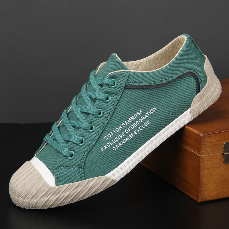 New breathable casual fashionable low top men's single foot mesh wear-resistant soft sole canvas board shoes designer versatile casual shoes