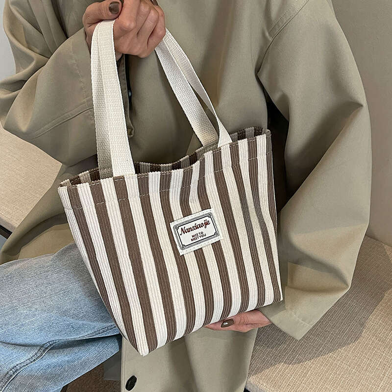 Vertical Canvas Bag, Large Capacity, Summer Style, Women's Hundred Handbag, Ins Student Class Shoulder Bag